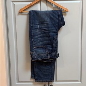 American Eagle Women’s Relaxed Straight Leg Denim Jeans | Dark Blue | 16